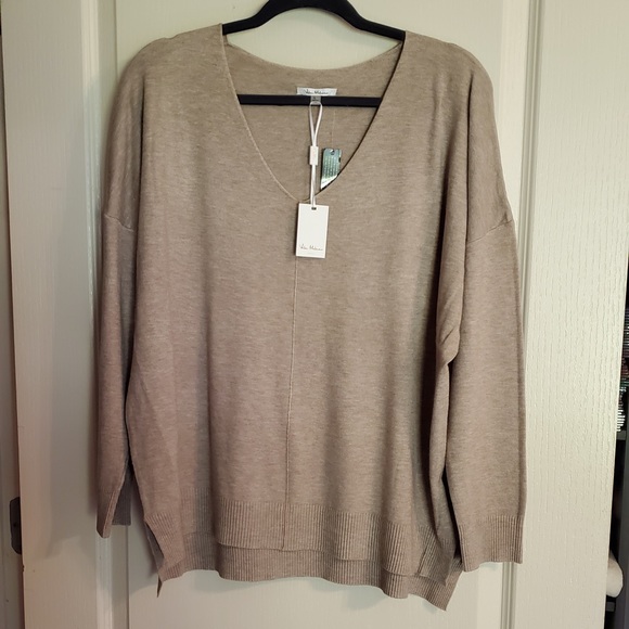 Vila Milano Sweaters - Vila Milano Wheat Heather, Tunic Sweater, Sz Large